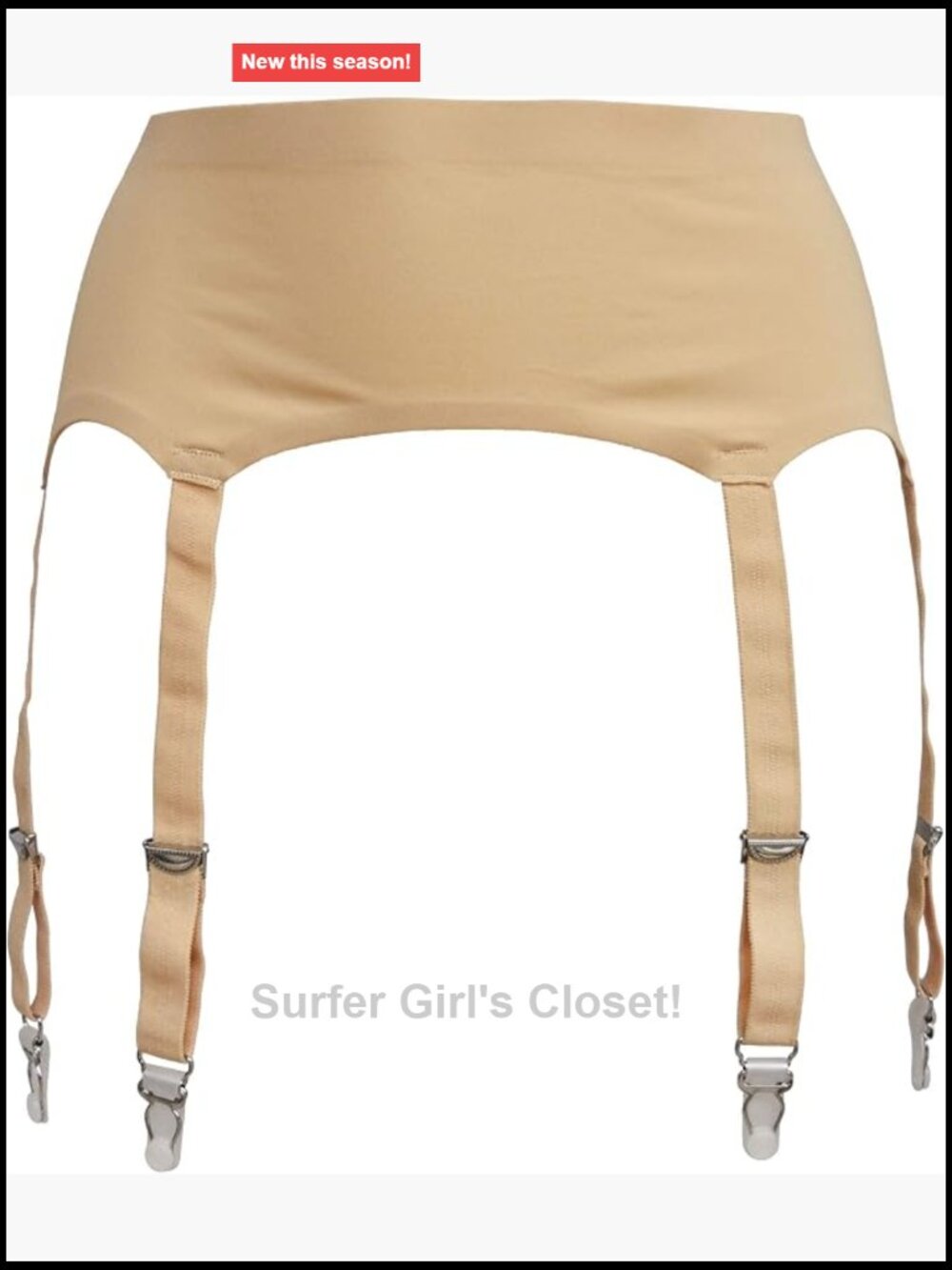 Sexy Wide Strap Metal Buckle Garter Belt for Stockings